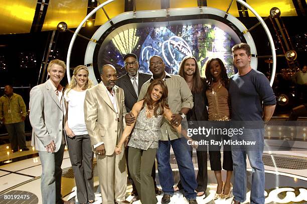 "American Idol" Season 4 - Anthony Fedorov from Trevose, Pensylvania, Carrie Underwood from Checotah, Oklahoma, songwriters Leon Huff and Kenneth...