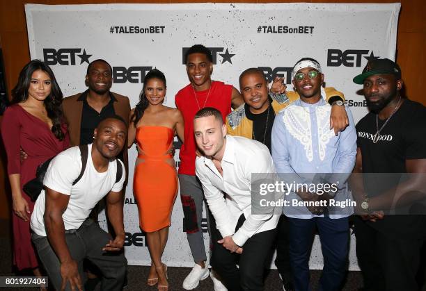 Tyrin Turner, Chet Hanks backrow Michelle Hayden, Woody McClain, Jennifer FreemanKeith Powers, Irv Gotti, London Holmes, and Sean Baker attend the...