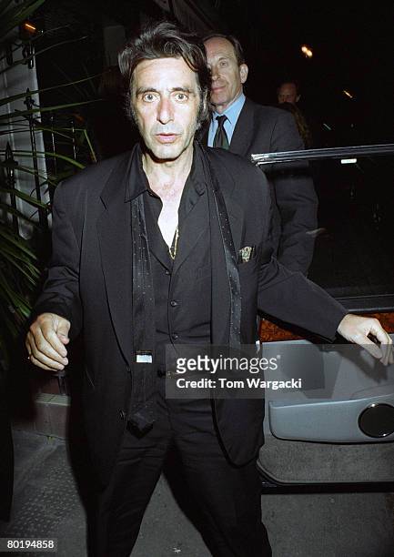 Al Pacino and Lyndall Hobbs at San Lorenzo Restaurant on September 2, 1994 in London, England.