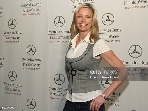 Actress Kelly Emberg attends Mercedes-Benz Fashion Week held at Smashbox Studios on March 10, 2008 in Culver City, California.