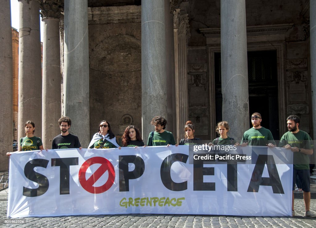 Demonstration in Rome against Ceta (Comprehensive Economic...