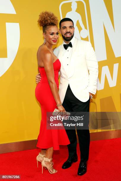 Rosalyn Gold-Onwude and Drake attend the 2017 NBA Awards at Basketball City - Pier 36 - South Street on June 26, 2017 in New York City.