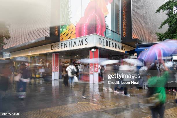 General view of a branch of the Debenhams department store on Oxford Street on June 27, 2017 in London, England. The national retail chain has...