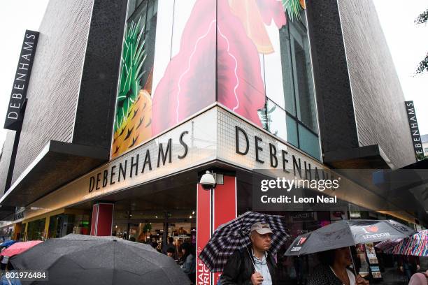 General view of a branch of the Debenhams department store on Oxford Street on June 27, 2017 in London, England. The national retail chain has...