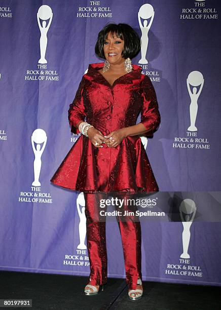 Honoree Patti LaBelle pose in the press room during the 23rd Annual Rock and Roll Hall of Fame Induction Ceremony at the Waldorf Astoria on March 10,...