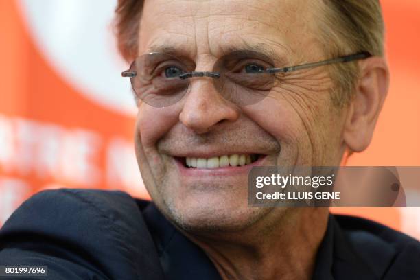 World-famous Latvian-born, Russian and US dancer, choreographer and actor Mikhail Baryshnikov smiles as he gives a press conference held for the...