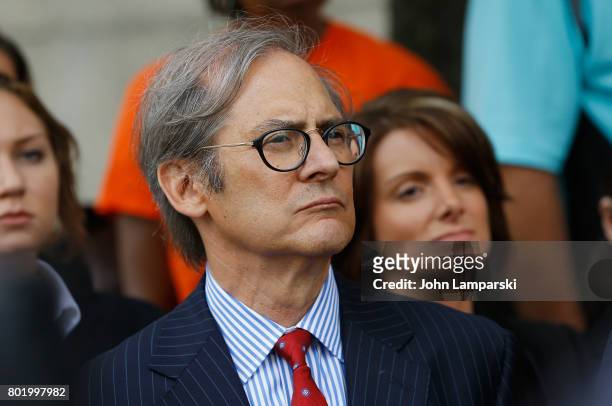 Attorney Robert C. Gottlieb speaks during a press conference for retrial motion filed for Jon Adrian Velazquez on June 27, 2017 in New York City.