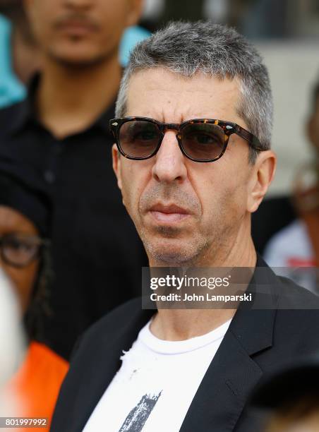 Music executive Jason Flom speaks during a press conference for retrial motion filed for Jon Adrian Velazquez on June 27, 2017 in New York City.