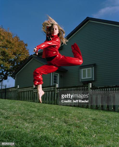 Gymnast Shawn Johnson poses at a portrait session in West Des Moines, Iowa.