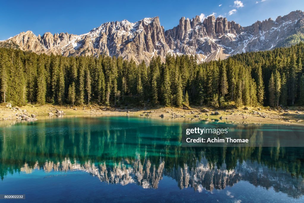 Dolomite Alps, Lago Carezza, South Tyrol, Italy, Europe