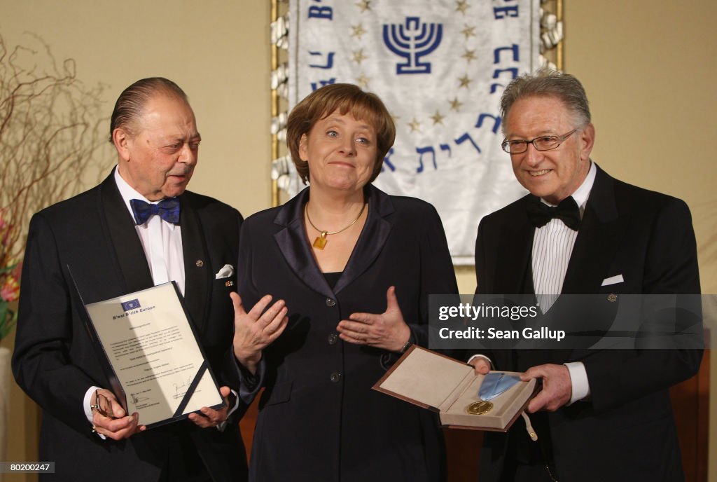Merkel Receives B'nai B'rith Gold Medal Award