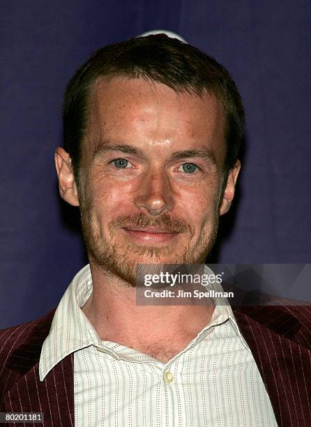 Musician Damien Rice poses in the press room during the 23rd Annual Rock and Roll Hall of Fame Induction Ceremony at the Waldorf Astoria on March 10,...