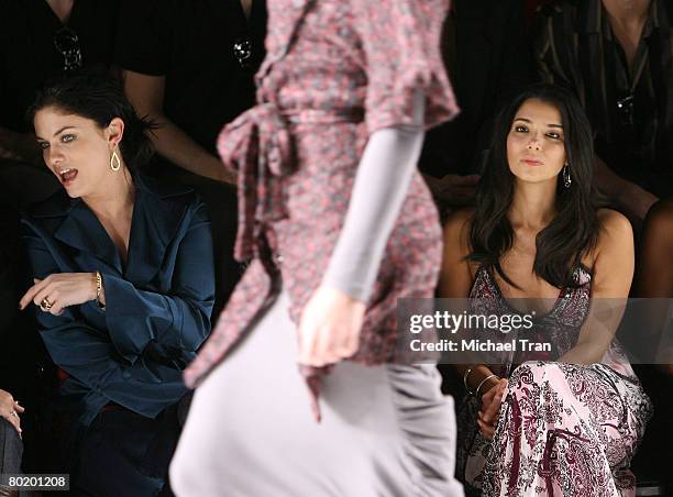 Actress Jodi Lyn O'Keefe and actress Roselyn Sanchez front row at IMASU by Kelly Nishimoto Fall 2008 collection during Mercedes Benz LA Fashion Week...