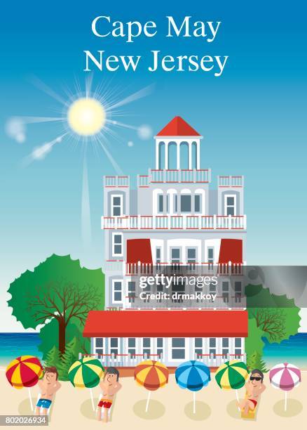 cape may new jersey - jersey shore new jersey stock illustrations