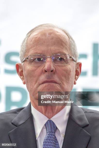 The President of Peru Pedro Pablo Kuczynski speaks during the International Day Against Drug Abuse and Illicit Trafficking Ceremony and the 31st...