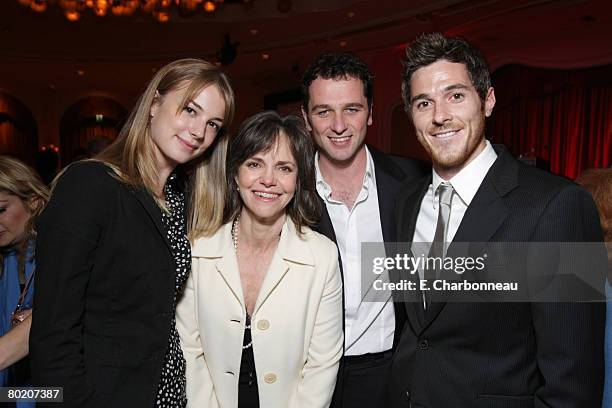 Emily VanCamp, Sally Field, Matthew Rhys and Dave Annable at the Peace Over Violence Annual Humanitarian Awards Dinner at the Beverly Hills Hotel on...