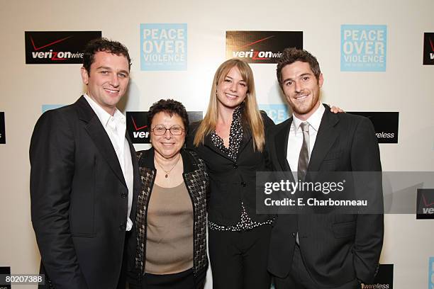 Matthew Rhys, POV's Patti Giggans, Emily VanCamp and Danny Annable at the Peace Over Violence Annual Humanitarian Awards Dinner at the Beverly Hills...