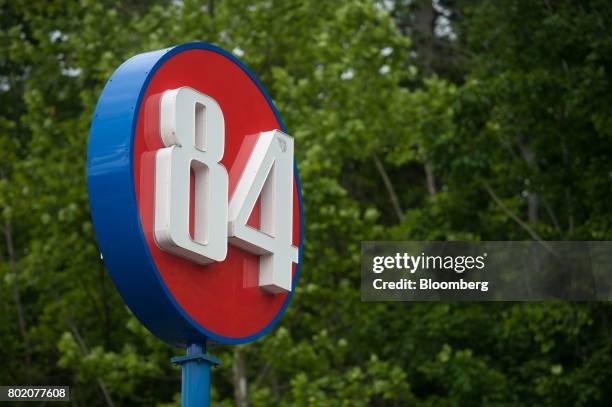 Signage stands outside a 84 Lumber Co. Retail store in Bridgeville, Pennsylvania, U.S., on Thursday, June 8, 2017. One of the nation's largest...