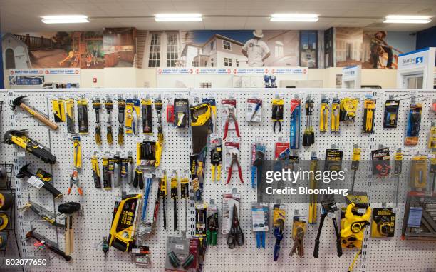 Tool hang on display for sale at the 84 Lumber Co. Retail store in Bridgeville, Pennsylvania, U.S., on Thursday, June 8, 2017. One of the nation's...