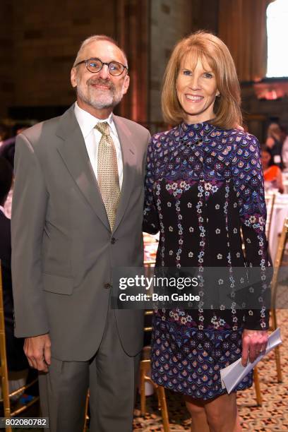 Producer Rand Morrison and news reporter/correspondent Erin Moriarty attend the 42nd Annual Gracie Awards Luncheon at Cipriani 42nd Street on June...