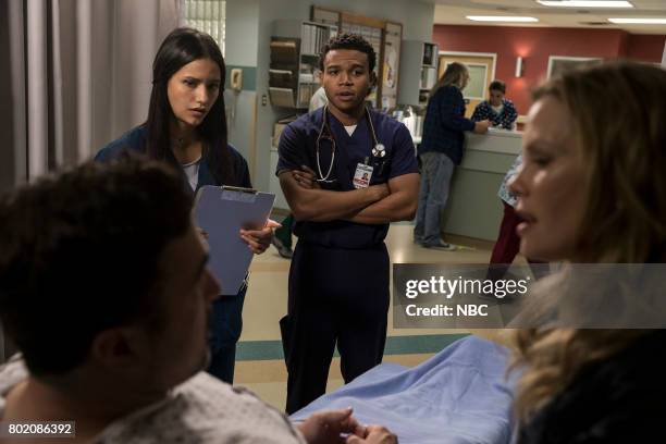 Do No Harm" Episode 403 -- Pictured: Preston James Hillier as Alan Apone, Tanaya Beatty as Shannon Rivera, Robert Bailey Jr. As Paul Cummings, Sarah...