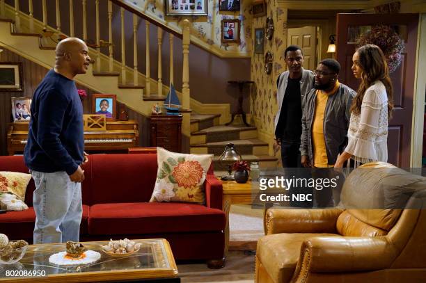 Morris" Episode 308 -- Pictured: David Alan Grier as Joe Carmichael, Jerrod Carmichael as Jerrod Carmichael, Lil'Rel Howery as Bobby Carmichael,...