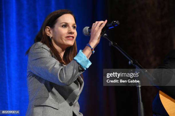 Singer Kara DioGuardi performs at the 42nd Annual Gracie Awards Luncheon at Cipriani 42nd Street on June 27, 2017 in New York City.