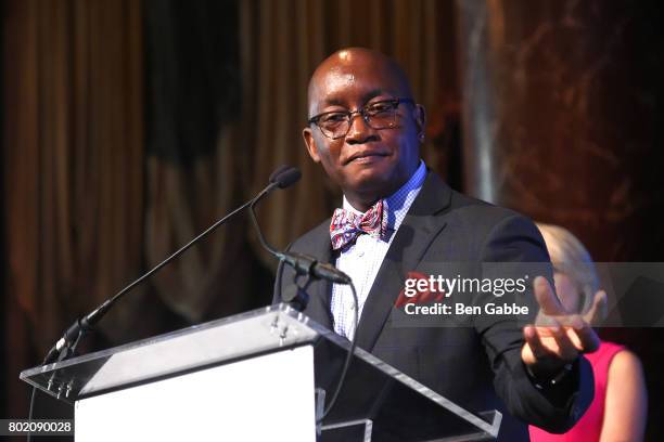 Journalist Larry Mullins attends the 42nd Annual Gracie Awards Luncheon at Cipriani 42nd Street on June 27, 2017 in New York City.