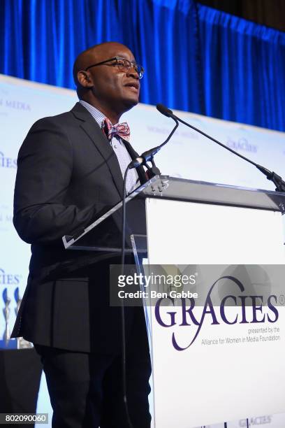 Journalist Larry Mullins attends the 42nd Annual Gracie Awards Luncheon at Cipriani 42nd Street on June 27, 2017 in New York City.
