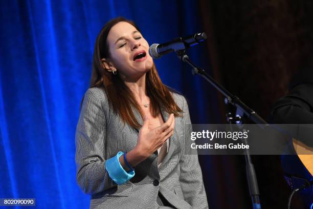 Singer Kara DioGuardi performs at the 42nd Annual Gracie Awards Luncheon at Cipriani 42nd Street on June 27, 2017 in New York City.