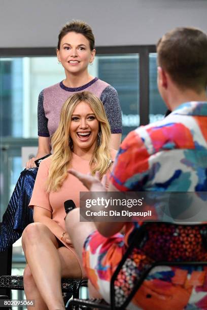 Sutton Foster and Hilary Duff visit Build to discuss "Younger" at Build Studio on June 27, 2017 in New York City.
