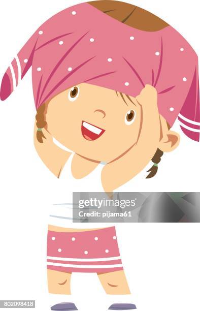 ilustrações, clipart, desenhos animados e ícones de menina de vestido - pijama
