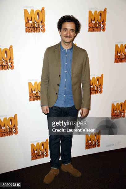 Actor David Marsais attends "Moi, Moche et Mechant 3" Paris Premiere at Cinema Gaumont Marignan on June 27, 2017 in Paris, France.