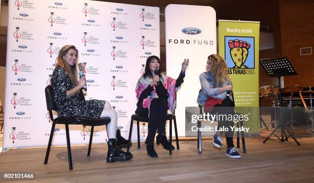 Moderator Maitena Aboitiz and musicians Claudia Montero and Marilina Bertoldi attend Latin Grammy in the School Argentina 2017 at Escuela de Musica...