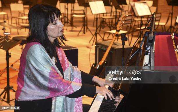 Musician Claudia Montero performs during Latin Grammy in the School Argentina 2017 at Escuela de Musica Juan Pedro Esnaola on June 27, 2017 in Buenos...