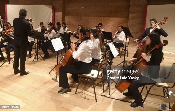 Students perform during Latin GRAMMY in the School Argentina 2017 at Escuela de Musica Juan Pedro Esnaola on June 27, 2017 in Buenos Aires, Argentina.