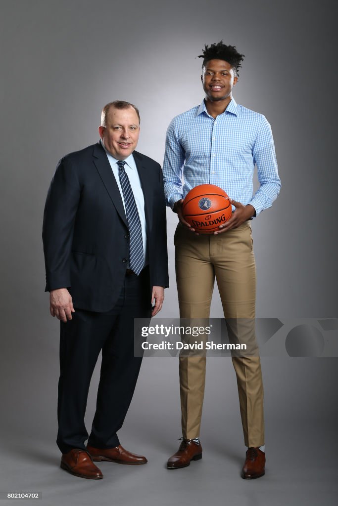 Justin Patton R Justin Patton of the Minnesota Timberwolves poses for a portrait with ...