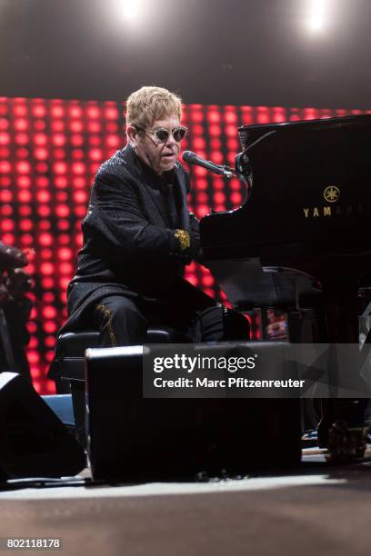 Elton John performs onstage at the Lanxess Arena on June 27, 2017 in Cologne, Germany.