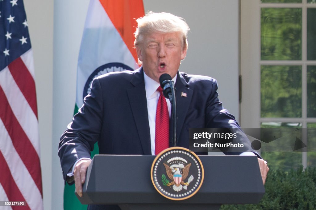 President Trump And Indian PM Modi Hold Joint Statement At White House