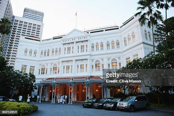 General views of Raffles Hotel on March 8, 2008 in Singapore. The first night race under floodlights will be held on a waterfront street circuit in...