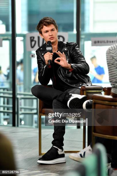 Ansel Elgort visits Build to discuss "Baby Driver" at Build Studio on June 27, 2017 in New York City.