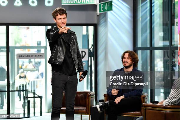 Ansel Elgort and Edgar Wright visit Build to discuss "Baby Driver" at Build Studio on June 27, 2017 in New York City.