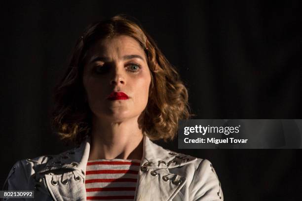 Actress Irene Azuela looks on during a press conference of the mexican movie 'Nahui' at Teatro del Pueblo on June 27, 2017 in Mexico City, Mexico.