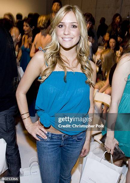 Television personality Kristin Cavallari during the Lauren Conrad Collection Fall 2008 on March 11, 2008 at Smashbox Studios in Culver City,...