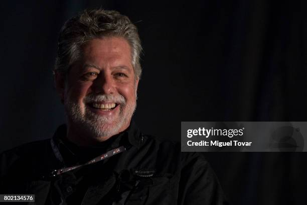 Film director Gerardo Tort smiles during a press conference of the mexican movie 'Nahui' at Teatro del Pueblo on June 27, 2017 in Mexico City, Mexico.