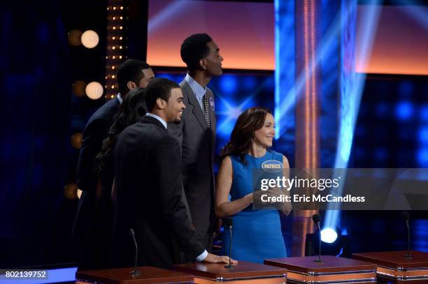 Harvey Family Men vs Harvey Family Women and Kareem Abdul-Jabbar vs Ralph Sampson"- The celebrity teams competing to win cash for their charities...