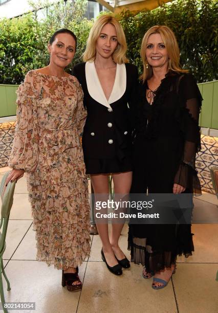 Nicky Zimmermann, Sabine Getty and Simone Zimmermann attend an intimate dinner hosted by Nicky Zimmermann and Margot Robbie to celebrate the opening...