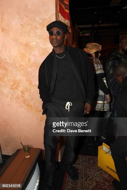Skepta attends the launch of Skepta's new fashion label "Mains" at Selfridges on June 27, 2017 in London, England.