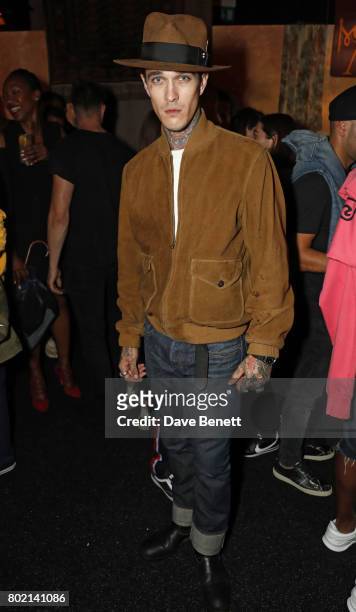 Jimmy Q attends the launch of Skepta's new fashion label "Mains" at Selfridges on June 27, 2017 in London, England.