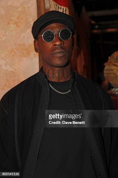 Skepta attends the launch of Skepta's new fashion label "Mains" at Selfridges on June 27, 2017 in London, England.